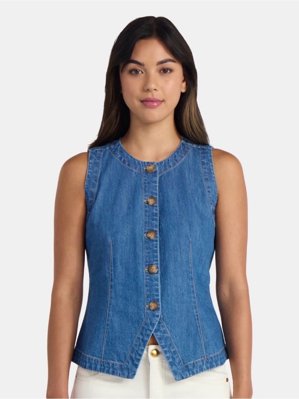 Time and Tru Denim Vest Sz L